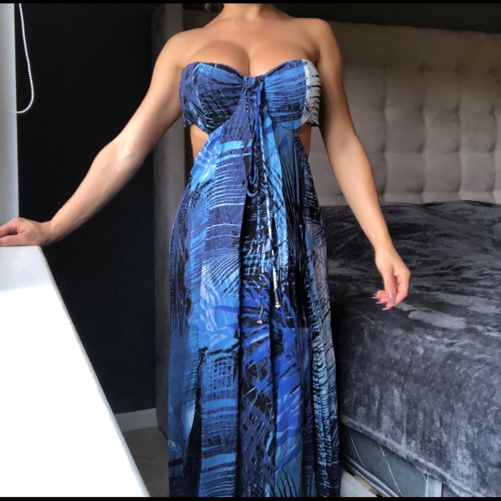 Blue Pattern Maxi Dress